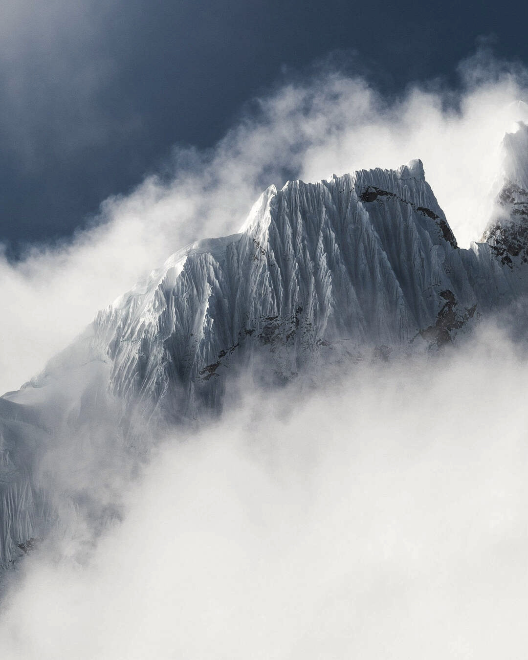 Glaciar del Salkantay durante trekking de 5 días hacia Machu Picchu en los Andes