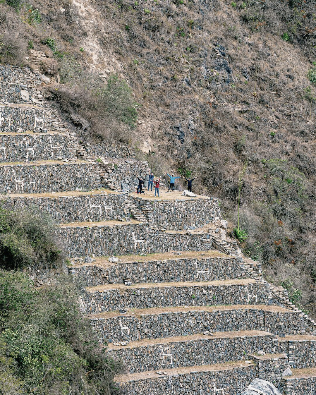 Las llamas en las escaleras de Choquequirao